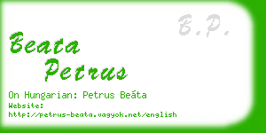 beata petrus business card